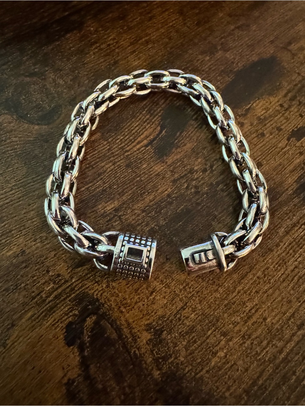 Source Unknown Silver Tone Chunky Chain Bracelet Size Large 9”